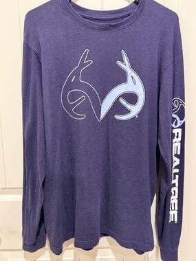 Realtree Purple Tee with Printed Logo and Label